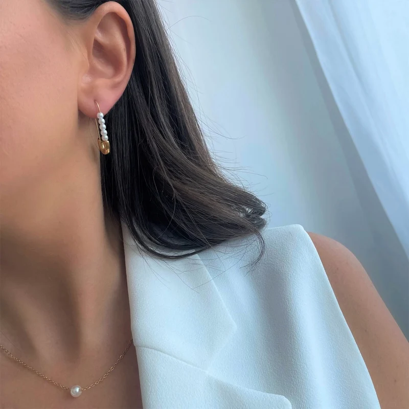Pin Pearl Ohrringe | 18K vergoldet