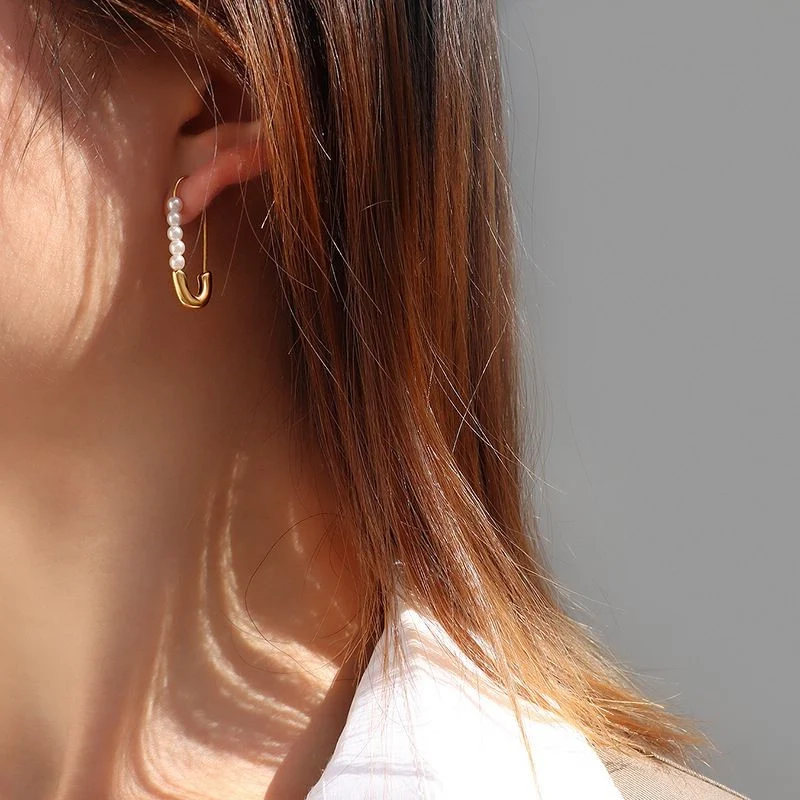 Pin Pearl Ohrringe | 18K vergoldet