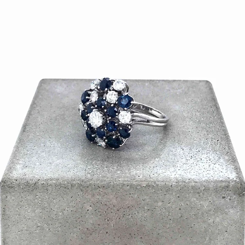 Ring Weissgold 750 mit Safiren & Brillanten
