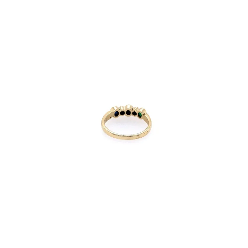 Ring Gelbgold 585 mit Smaragd, Saphir, Rubin & Brillanten