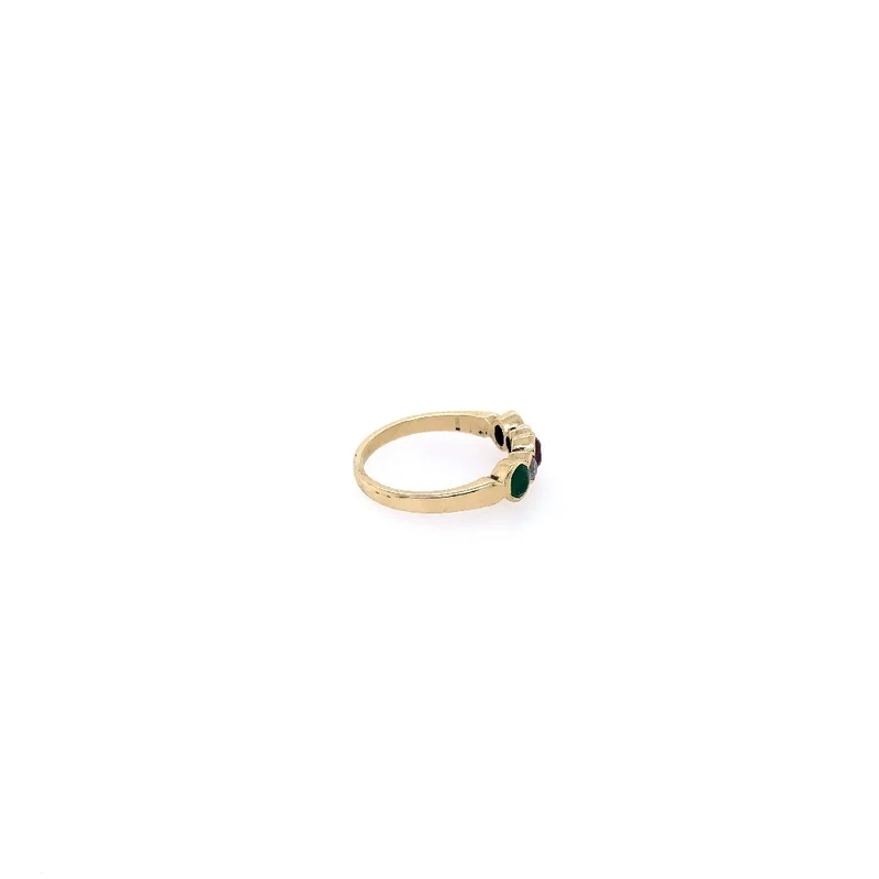 Ring Gelbgold 585 mit Smaragd, Saphir, Rubin & Brillanten
