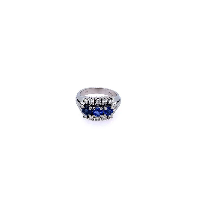 Ring Weissgold 750 mit Saphir & Brillanten