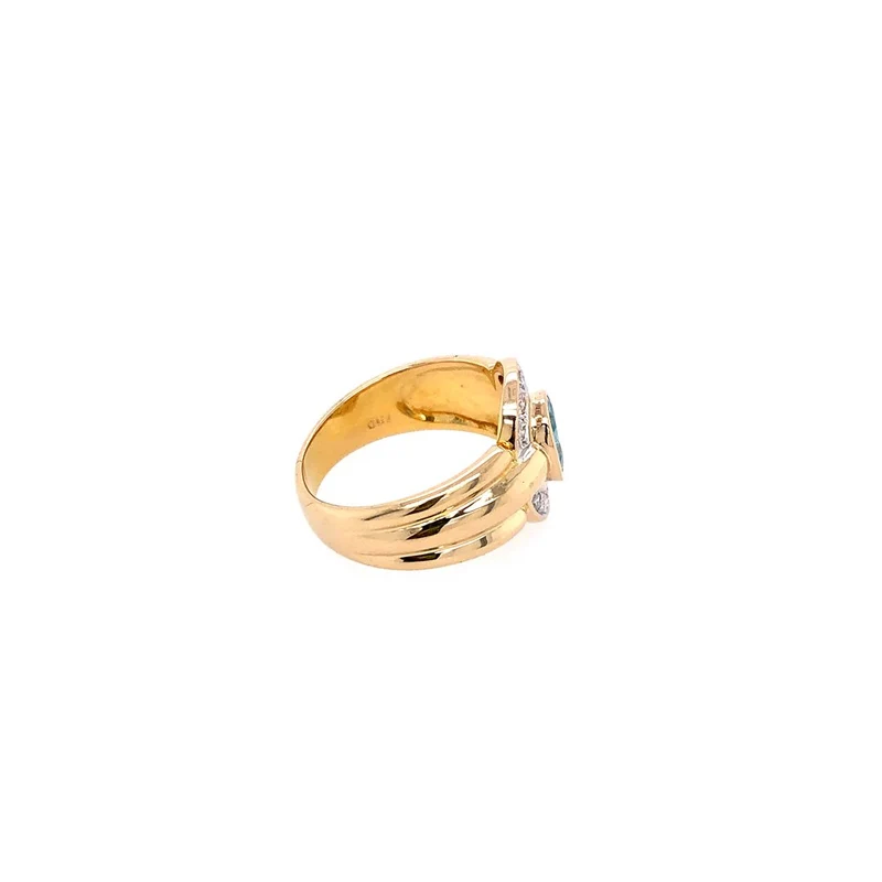 Ring Gelbgold 750 mit Topas & Brillanten