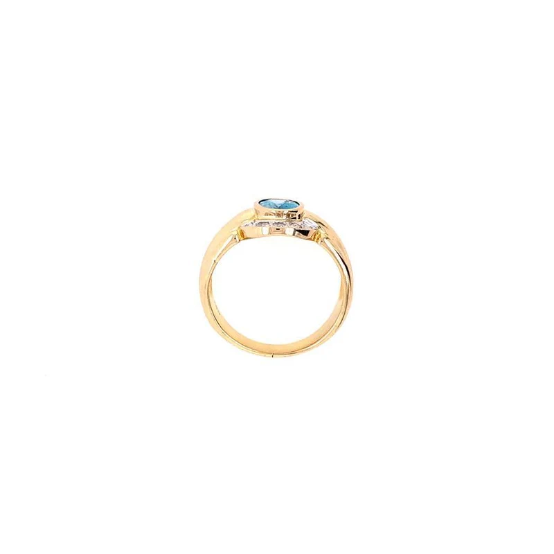 Ring Gelbgold 750 mit Topas & Brillanten