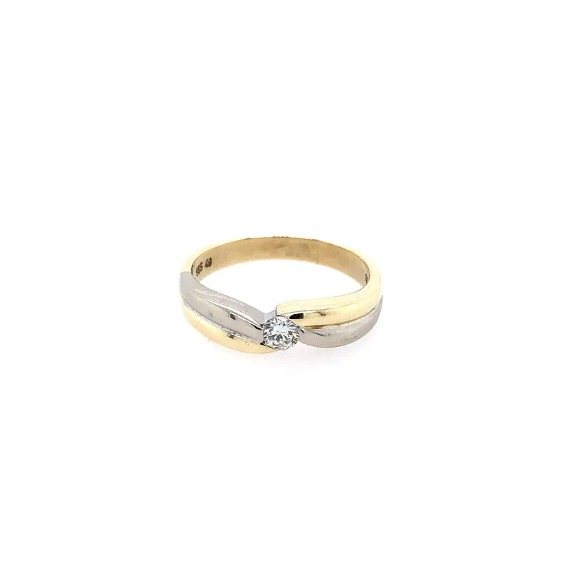 Ring Bicolor Gold 585 mit Brillant