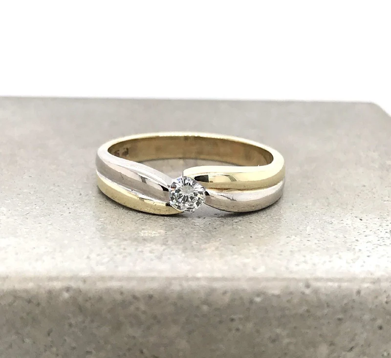 Ring Bicolor Gold 585 mit Brillant