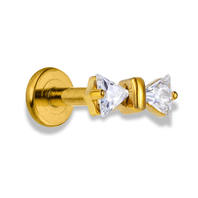 Crystal Ribbon Labret Piercing - Titan
