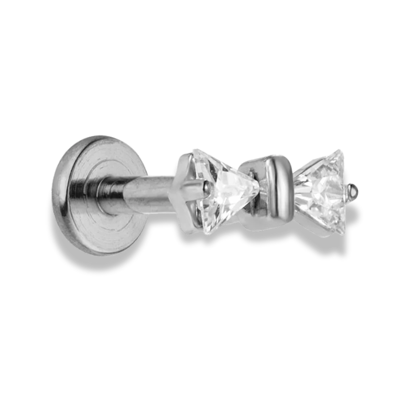 Crystal Ribbon Labret Piercing - Titan