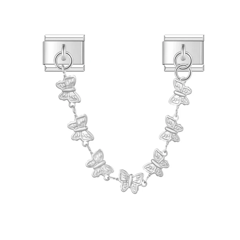 Silberne Schmetterling Charm-Kette