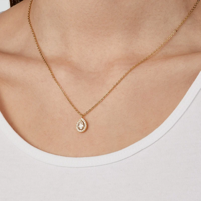 Glamour Drop Halskette | 18K vergoldet