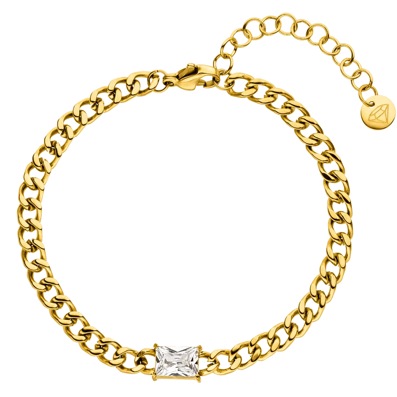 Single Stone Armband | 18K vergoldet