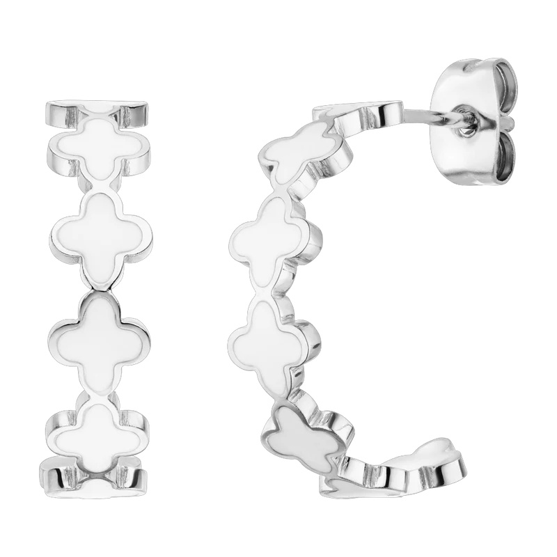 White Clovers Hoops | 18K vergoldet