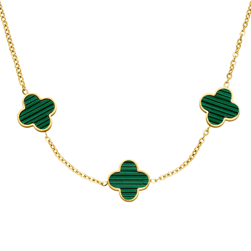 Green Clover Kette | 18K vergoldet