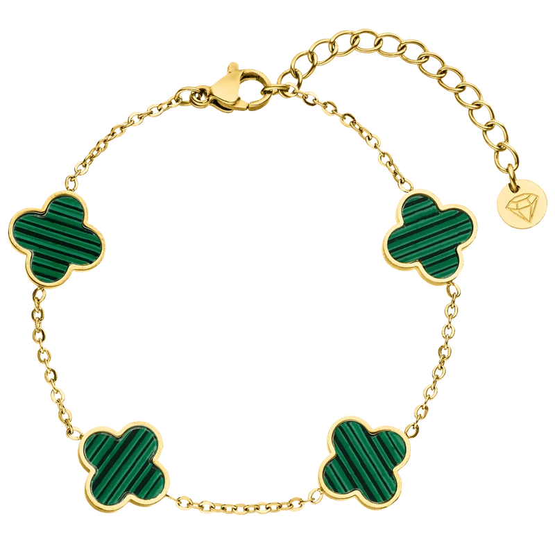 Green Clover Armband | 18K vergoldet