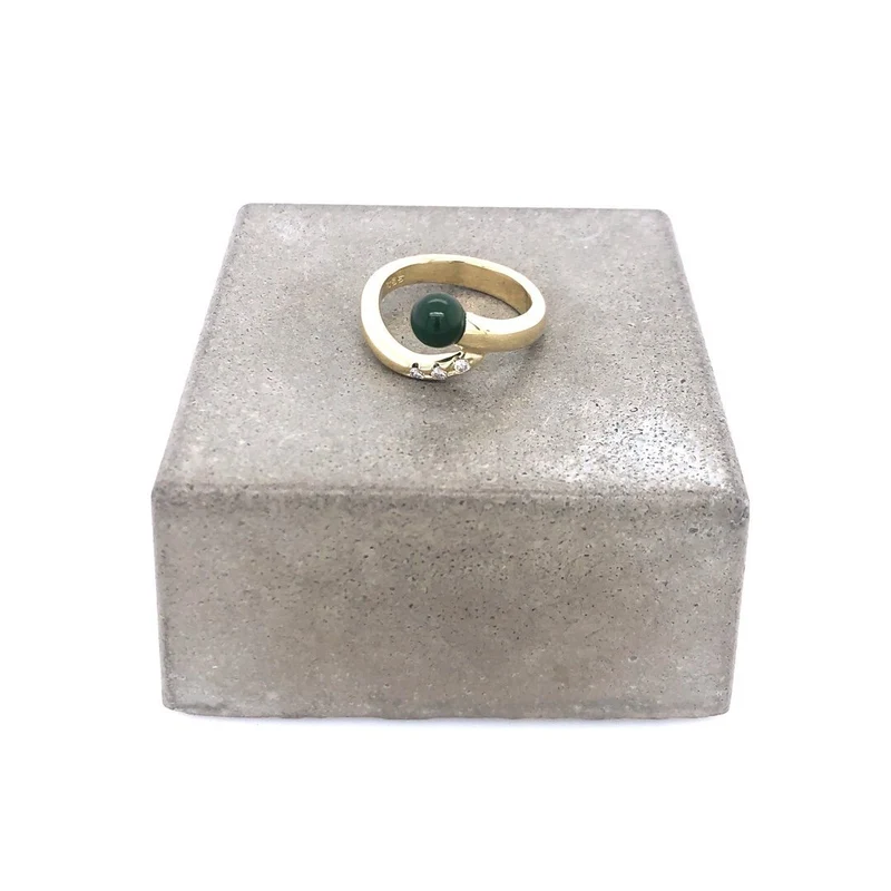 Ring Gelbgold 585 mit Jade & Brillanten
