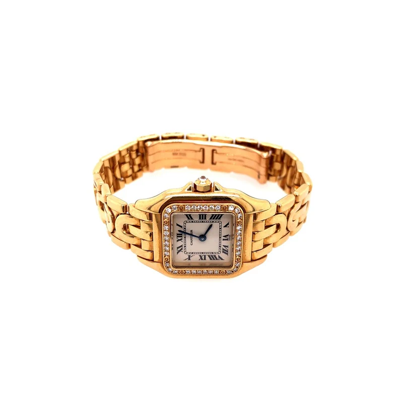 Gebrauchte Luxusuhr - Cartier Panthère Gelbgold mit Diamantlünette