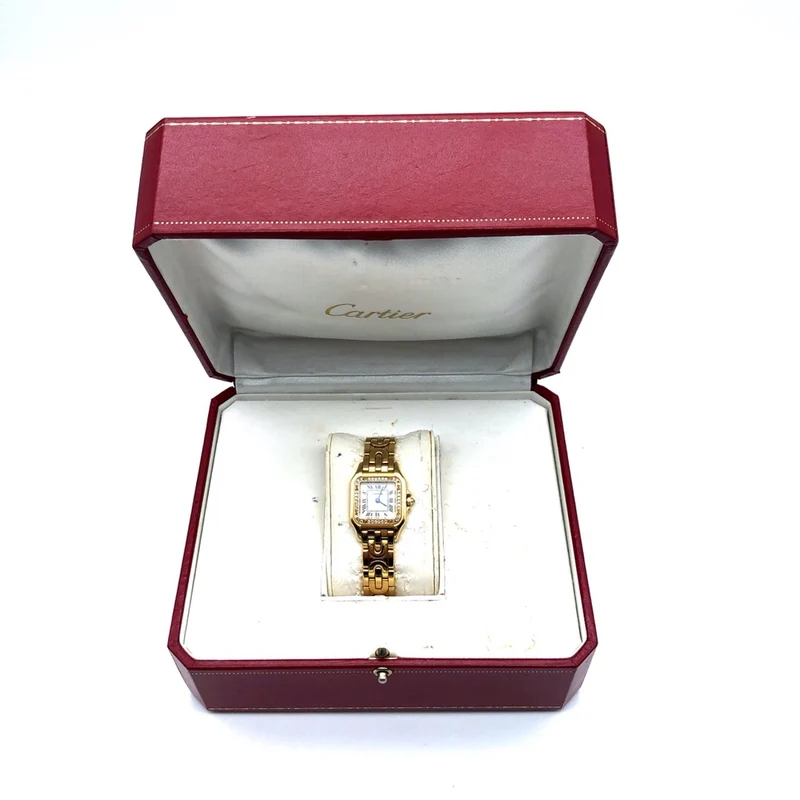 Gebrauchte Luxusuhr - Cartier Panthère Gelbgold mit Diamantlünette