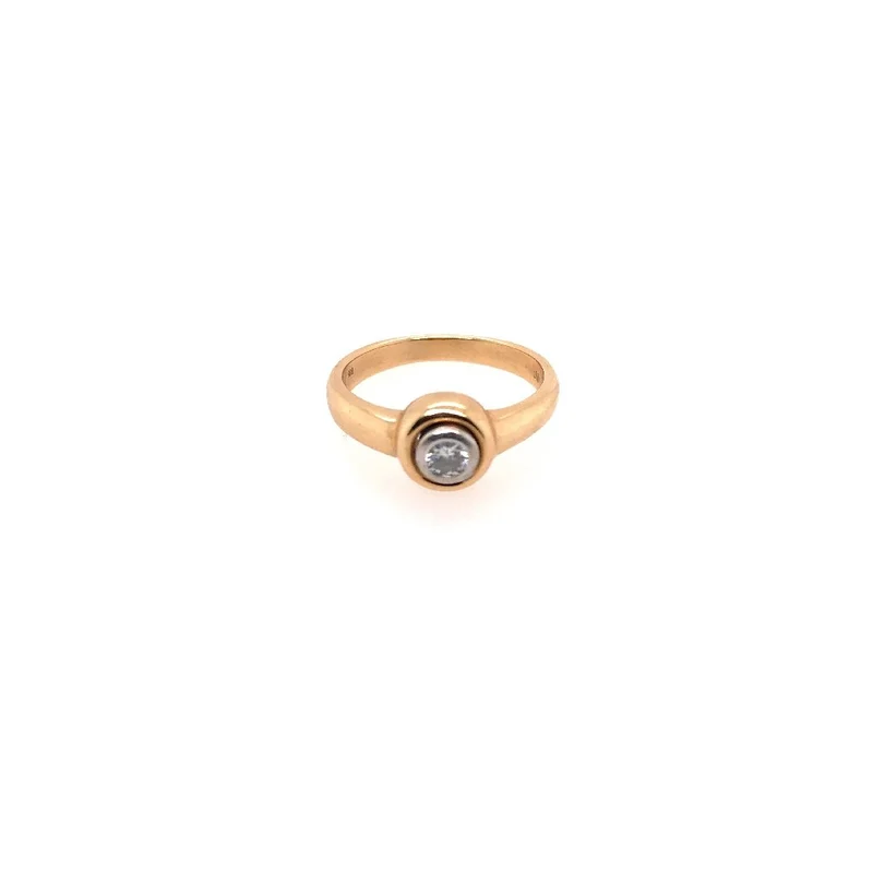 Ring Bicolor Gold 585 mit Brillant