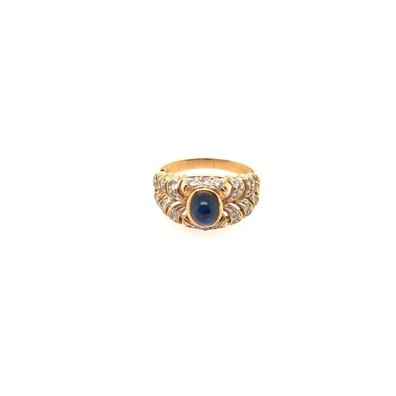 Ring Gelbgold 750 mit Saphir & Brillanten