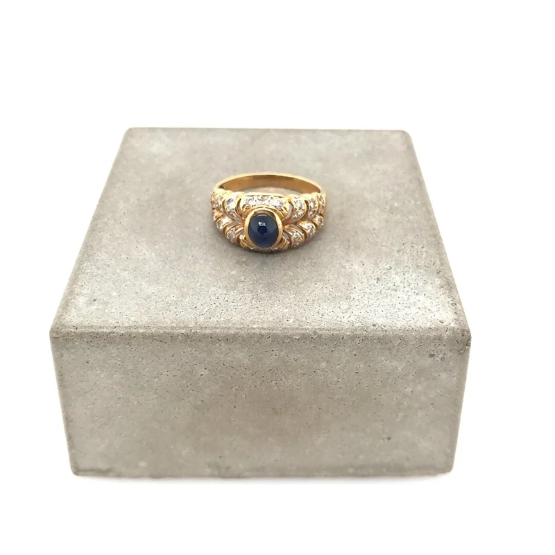 Ring Gelbgold 750 mit Saphir & Brillanten