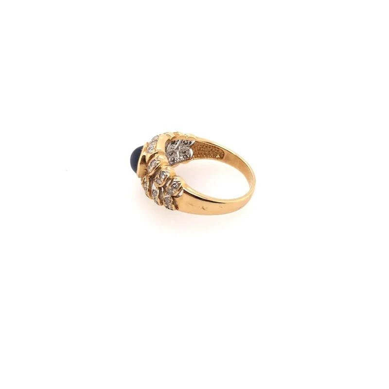 Ring Gelbgold 750 mit Saphir & Brillanten