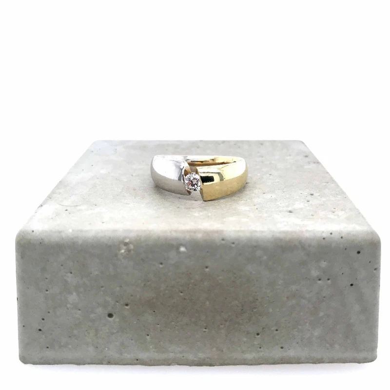 Ring Bicolor Gold 585 mit Brillant