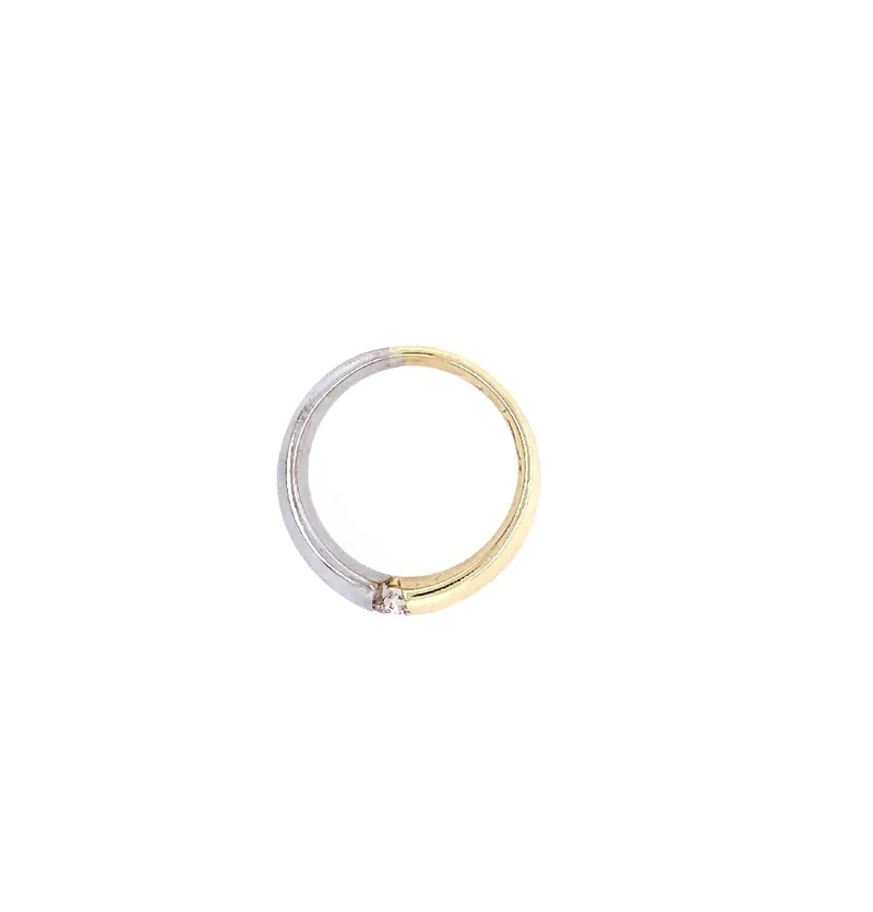 Ring Bicolor Gold 585 mit Brillant
