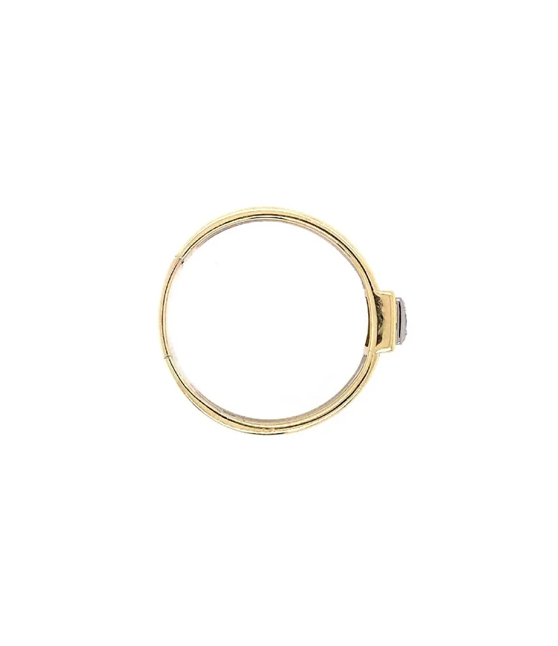 Solitaire Bicolor Gold 750 mit Diamant in Princess Cut, 0,7 ct