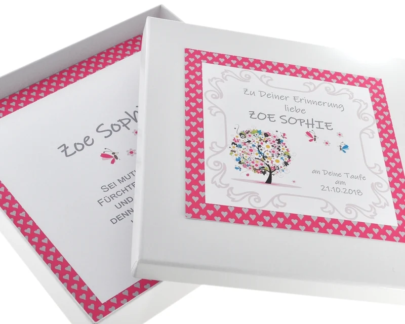 SCHMUCKSCHACHTEL ZUR TAUFE, GESCHENK SCHACHTEL PERSONALISIERT