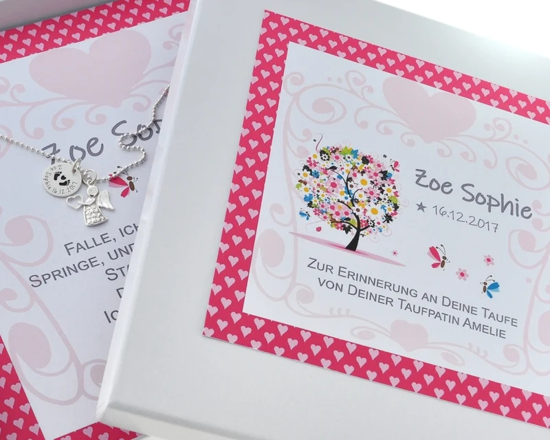 NAMENSKETTE 925 SILBER, GESCHENK SCHACHTEL, SCHUTZENGEL
