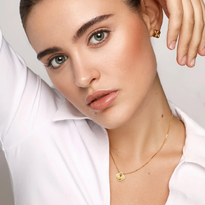 Shine Clover Kette | 18K vergoldet