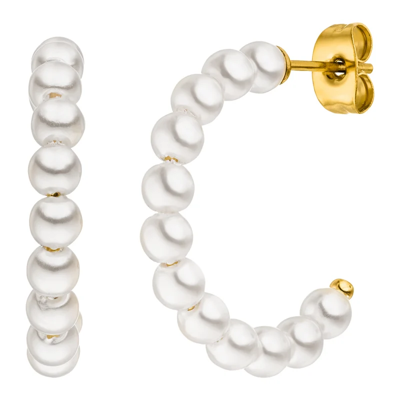 Pearl Hoop Ohrringe | 18K vergoldet