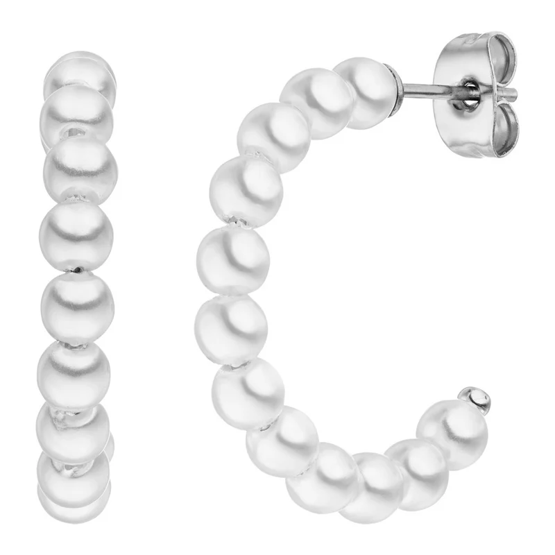 Pearl Hoop Ohrringe | 18K vergoldet
