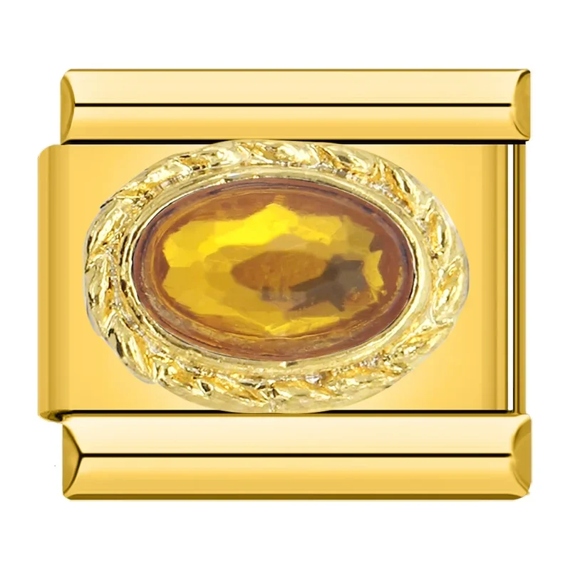 Orangener Stein auf gold