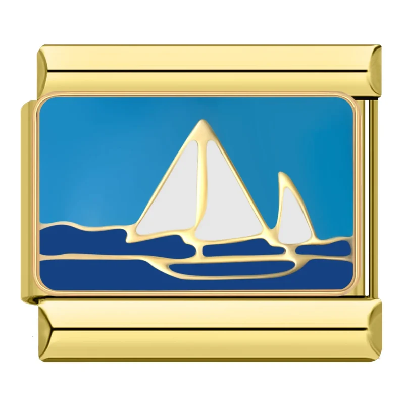 Segelboot auf gold