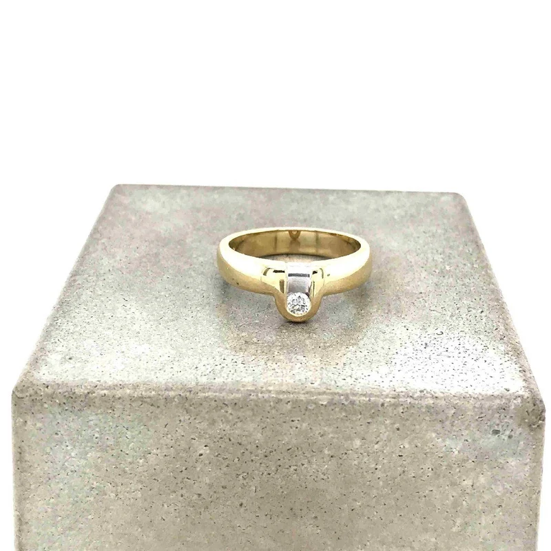 Ring Bicolor Gold 585 mit Brillant