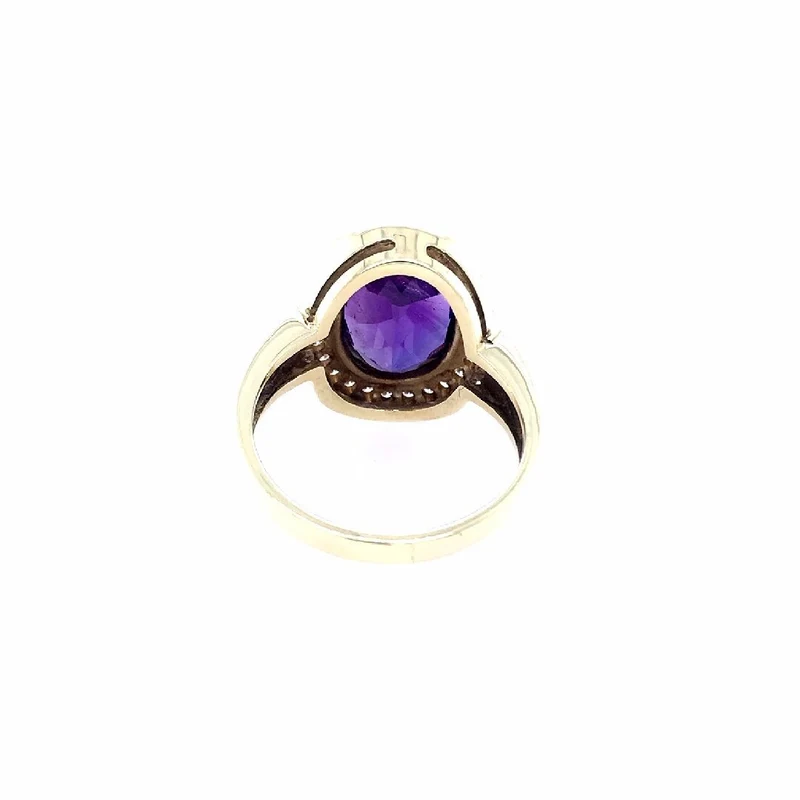 Ring Gelbgold 585 mit Amethyst & Brillanten