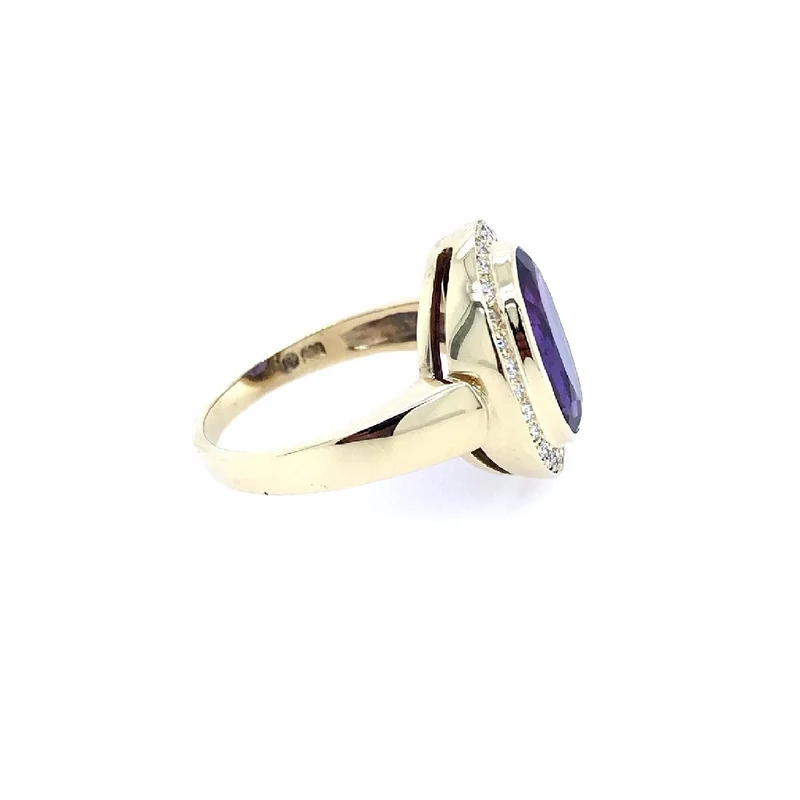 Ring Gelbgold 585 mit Amethyst & Brillanten