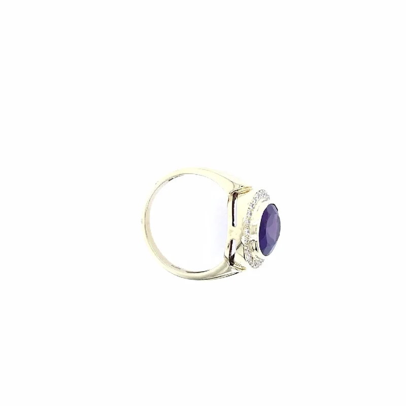 Ring Gelbgold 585 mit Amethyst & Brillanten