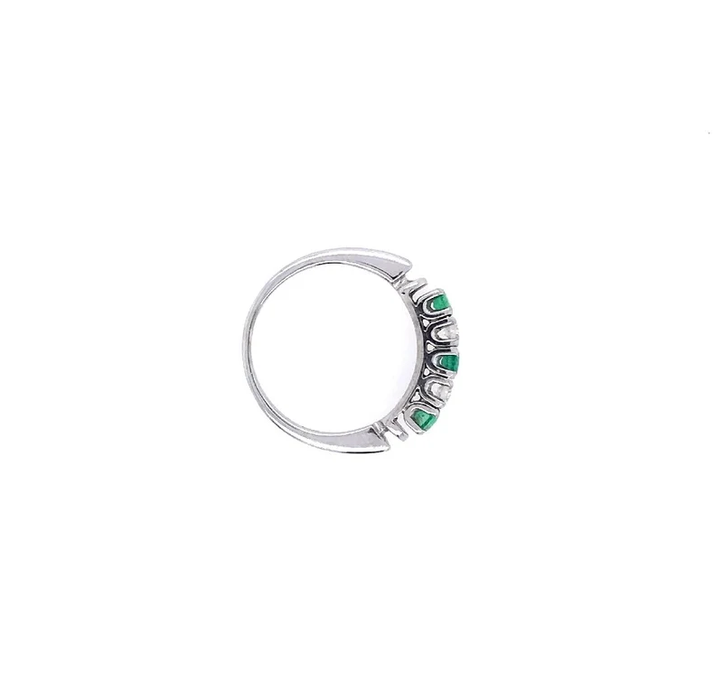 Ring Weissgold 585 mit Smaragden & Brillanten