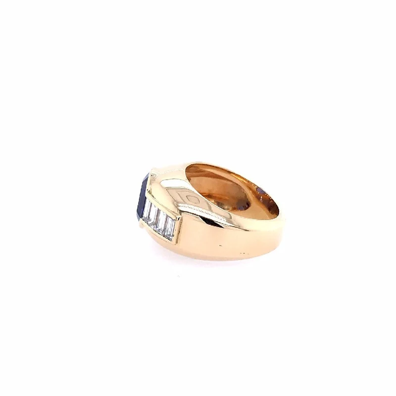 Ring Gelbgold 750 mit Safir & Diamanten