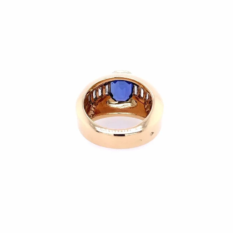 Ring Gelbgold 750 mit Safir & Diamanten