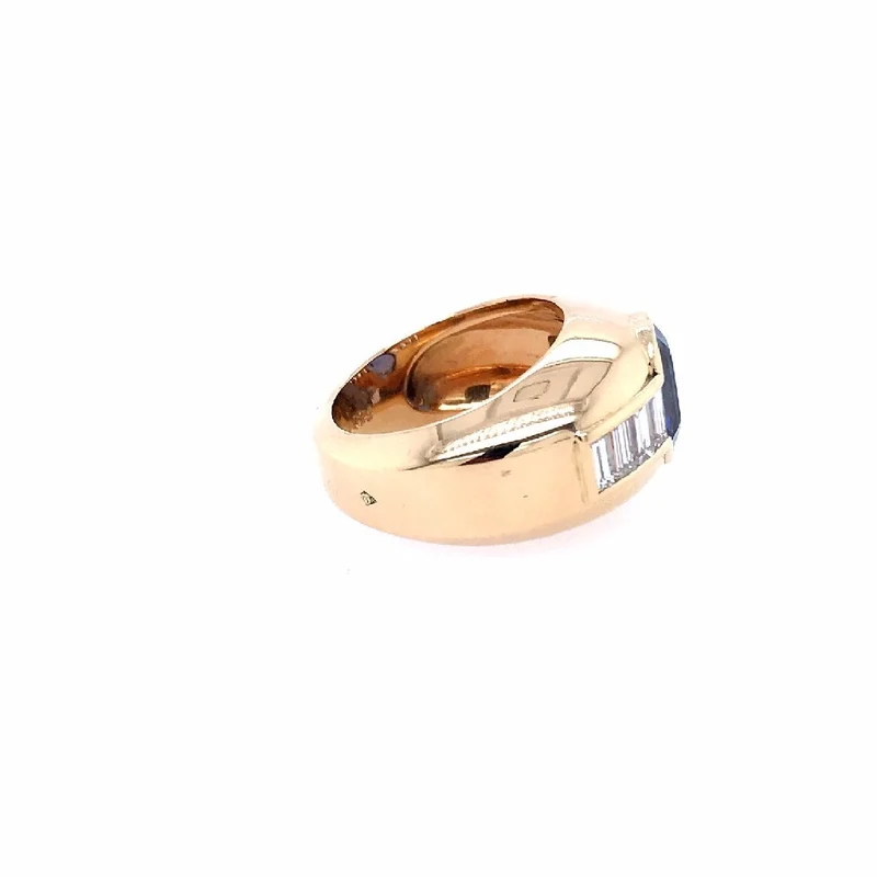 Ring Gelbgold 750 mit Safir & Diamanten