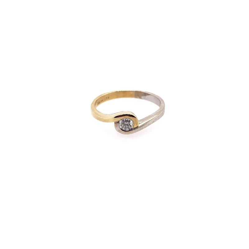 Ring Bicolor Gold 585 mit Brillant