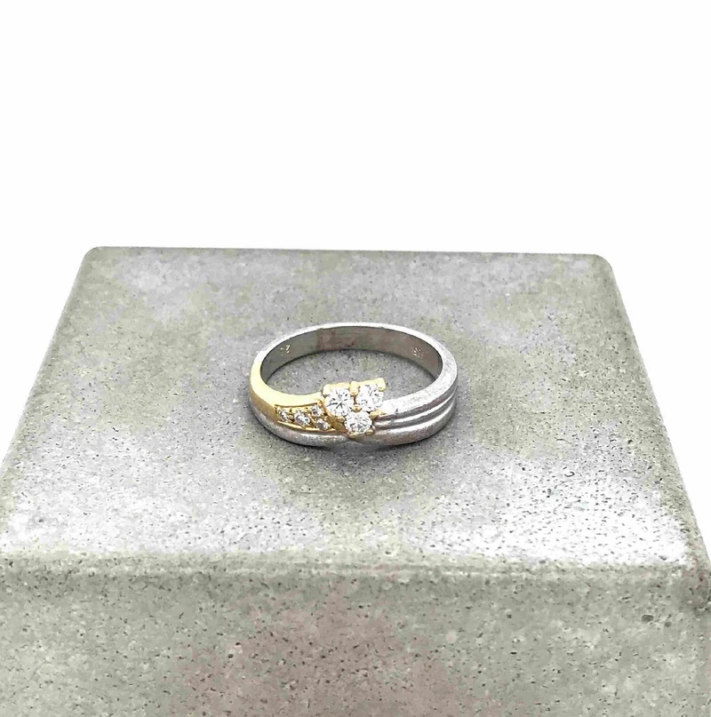 Ring Bicolor Gold 585 mit Brillanten