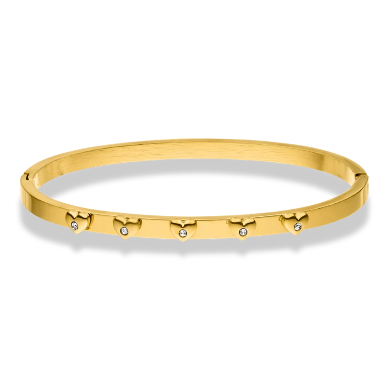 Timeless Elegance Heart Armreif 14K Vergoldet