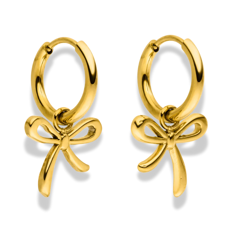 Ribbon Vibes Huggie Ohrringe 14K Vergoldet