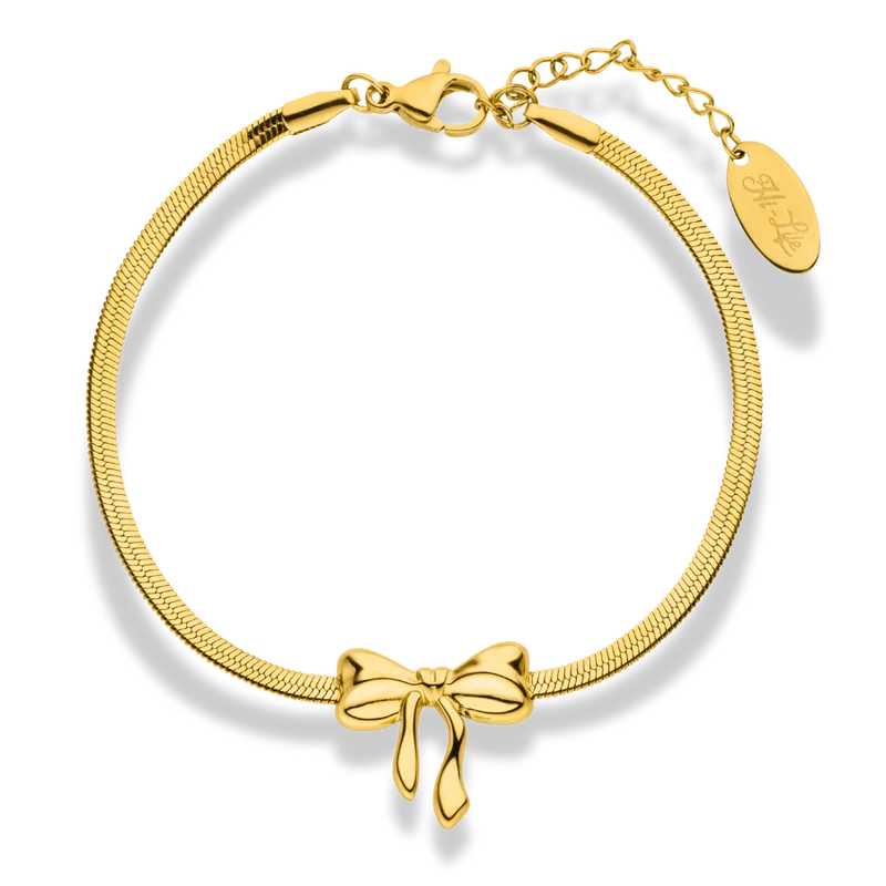 Sleek Ribbon Armband 14K Vergoldet