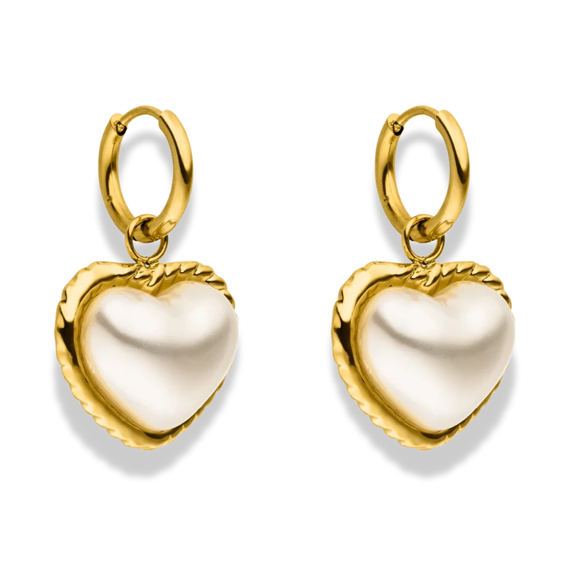 Pearl Elegance Huggie Ohrringe 14K Vergoldet