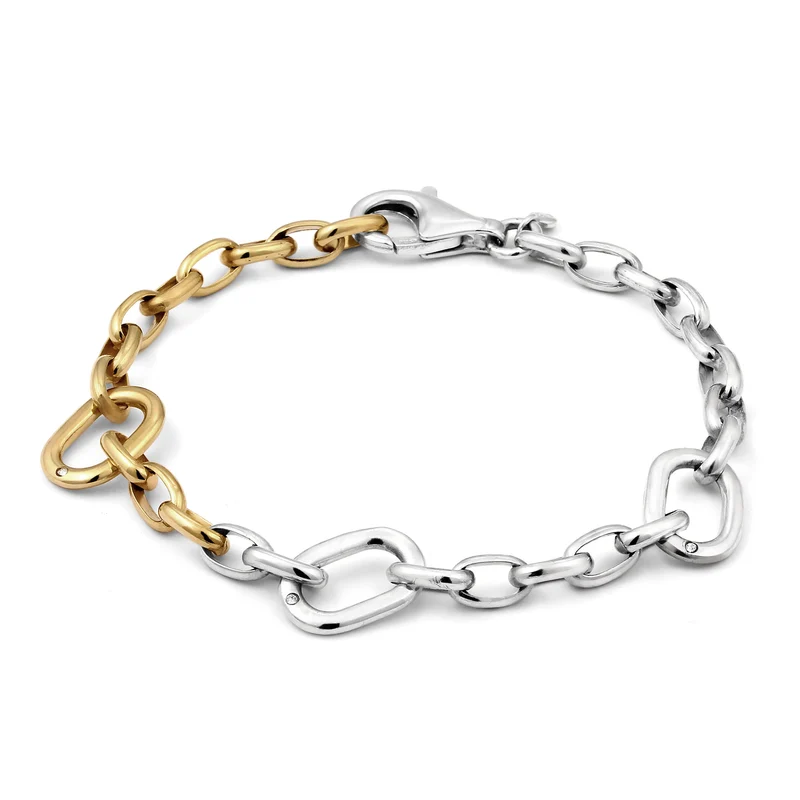 Glieder-Armband Bicolor | Mit Kristallen von Swarovski® (Weiß)